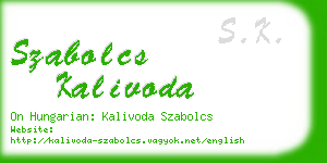 szabolcs kalivoda business card